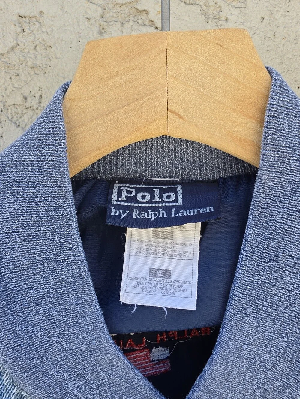 Vtg 90s Polo Sport Ralph Lauren Denim Varsity Bomber Jacket Men’s XL Blue Green